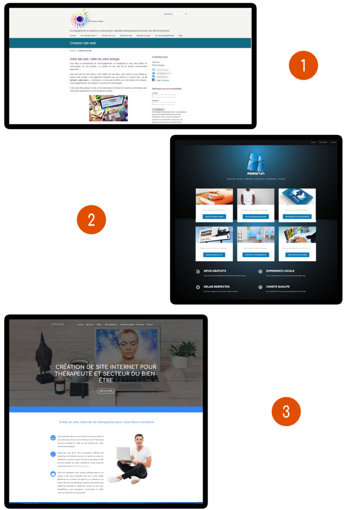 création de site web pour praticien bien être analyse du design de vos prestataire