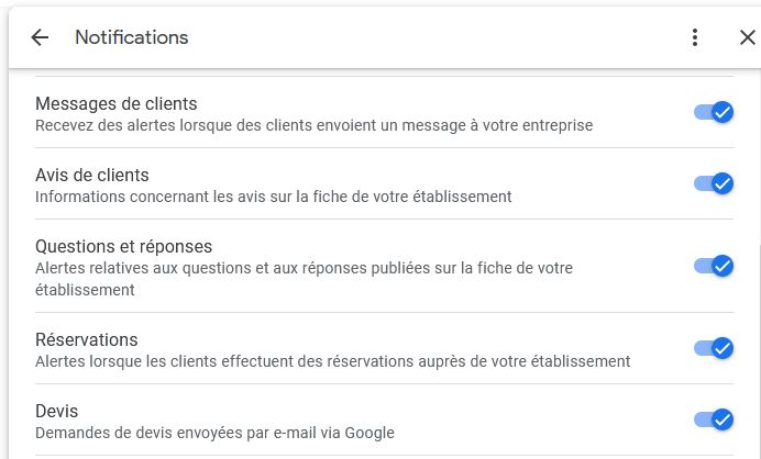 activer le notification google my business