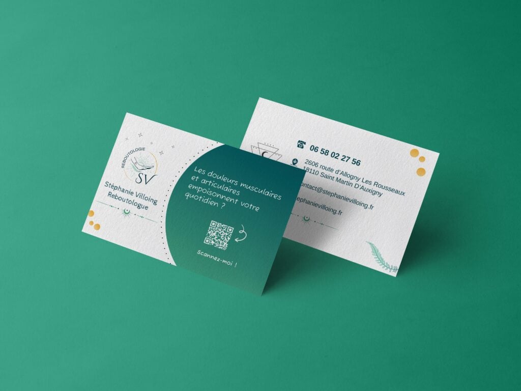 carte de visite pour thérapeute reboutologue