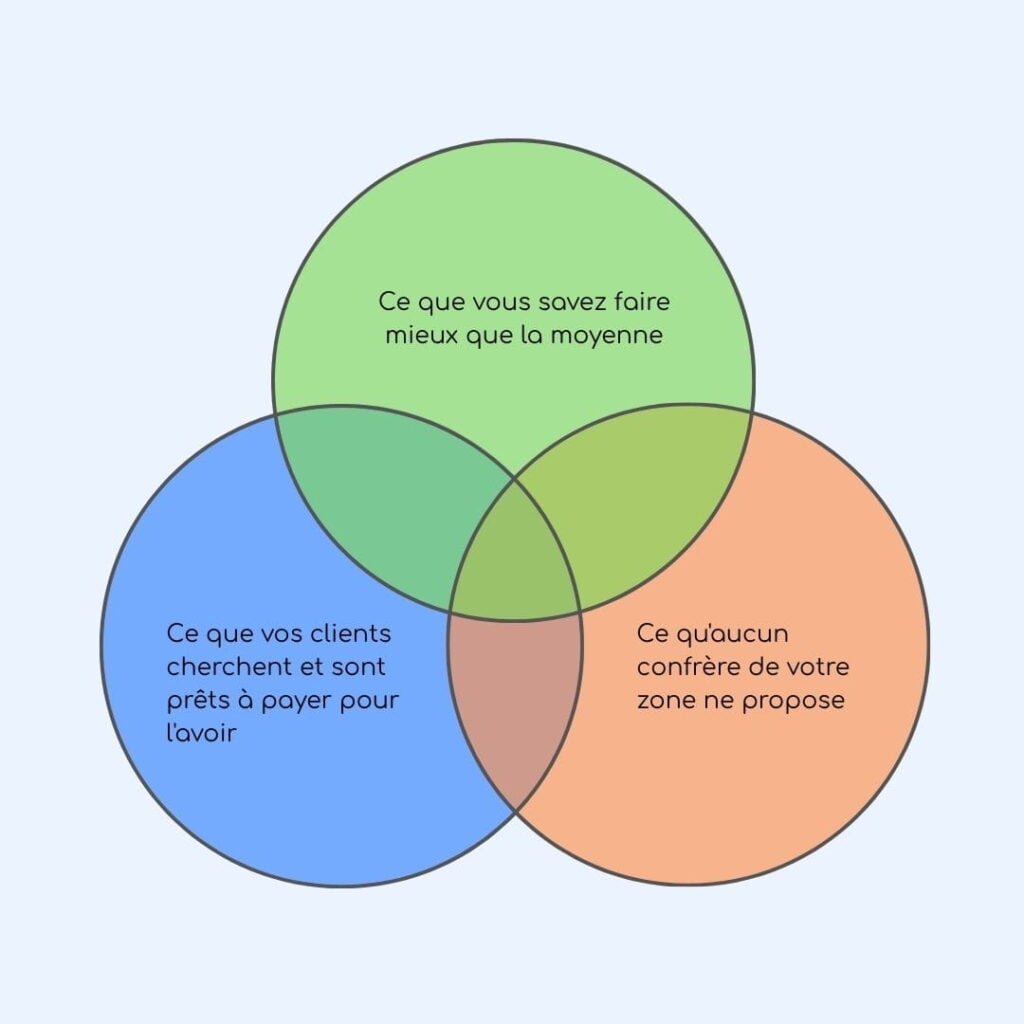 infographie stratégie pour ce démarquer de la concurrence en tant que thérapeute